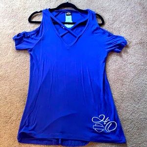 Harley Davidson open shoulder tunic top